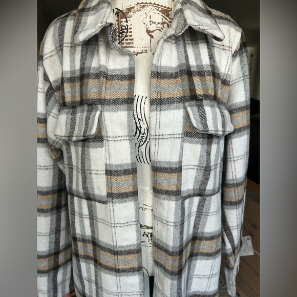 Melloday Women’s Fall Long Line Plaid Shacket Size XL - Picture 3 of 9